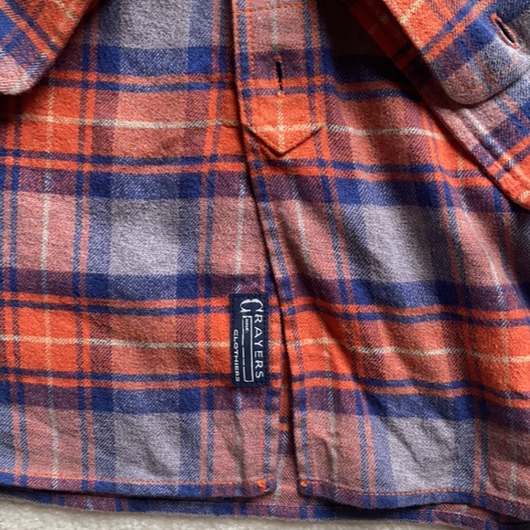 GRAYERS Men’s Flannel Blue and Orange Large - Picture 5 of 6